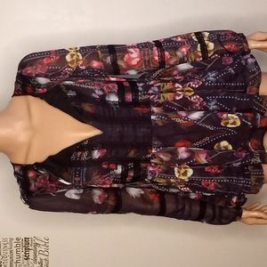 Venus Mong Sleeve Floral Print Blouse Women's Size 4